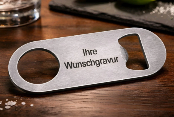 Flaschenöffner Groß Schlüsselanhänger Edelstahl mit Wunschgravur Versandkostenfrei